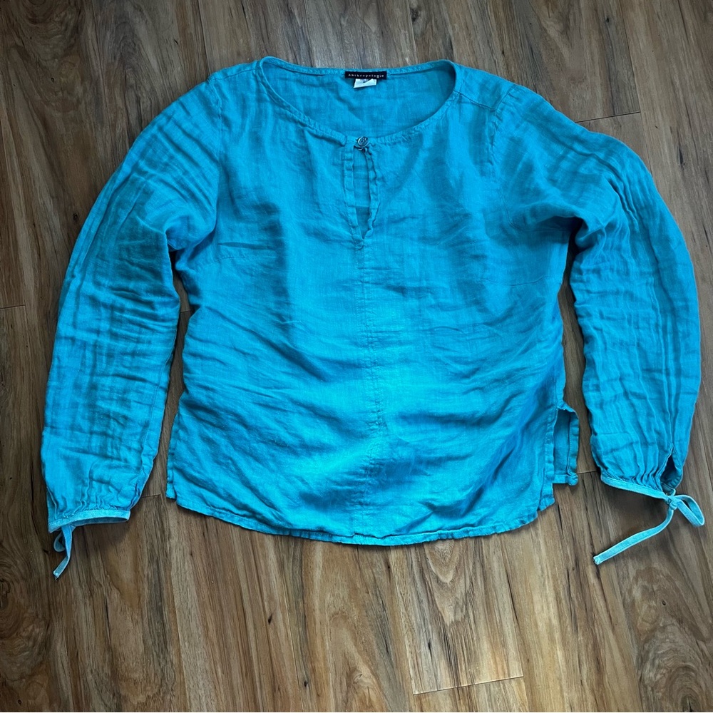 Anthropology Linen Blouse Shirt